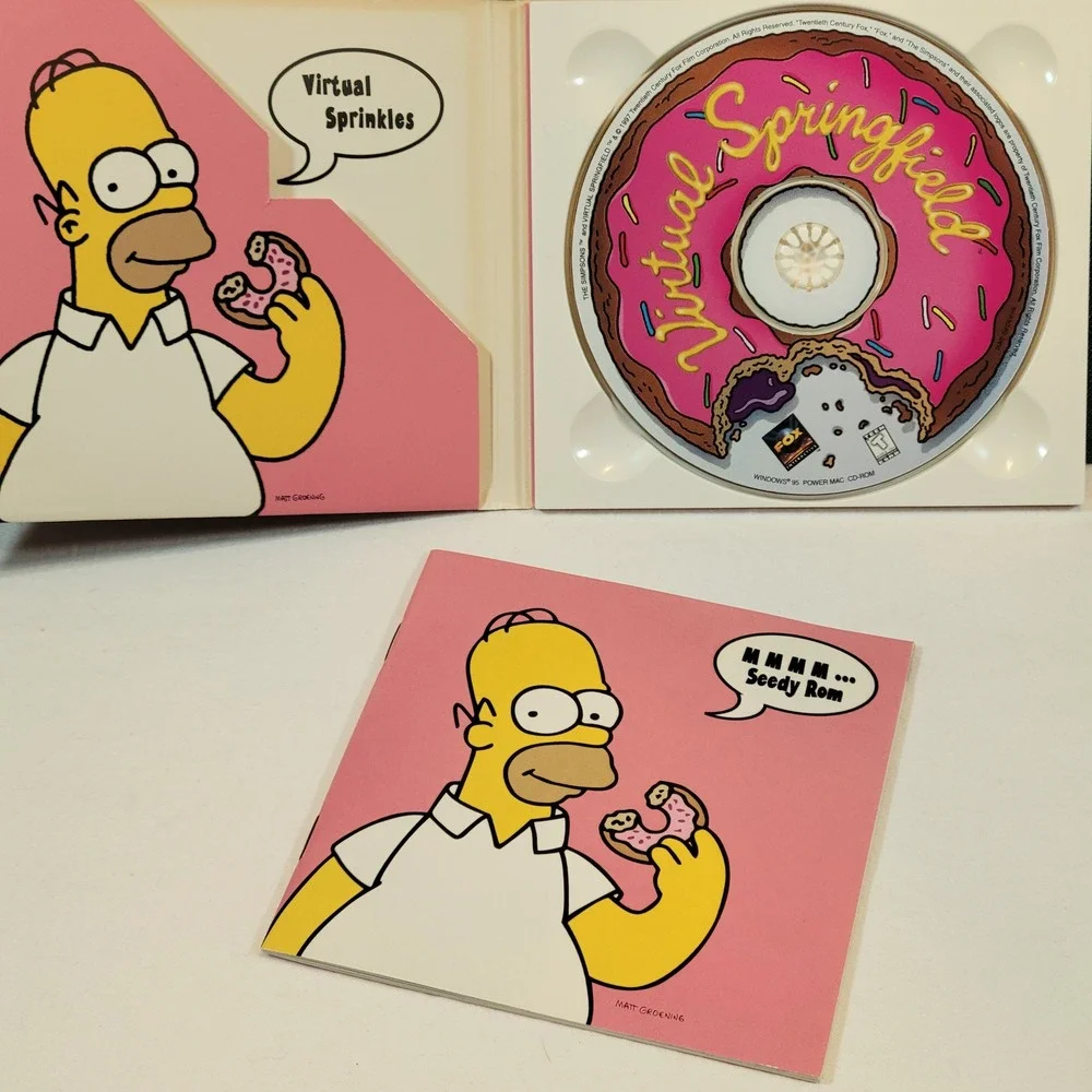 Fox Interactive The Simpsons Virtual Springfield PC Mac CD-ROM Game 1997 Vintage